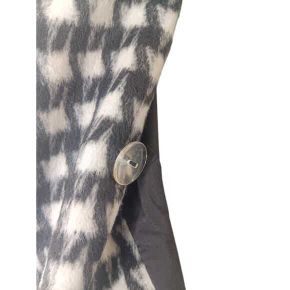 New POL Houndstooth Oversized Soft Fleece Longline Coat SZ S - Picture 10 of 12